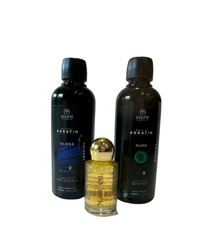 Mini gloss Brazilian keratin Organic Biomix an Macadamia-frizz free hair straightener 100ml,Magic oil finisheroil