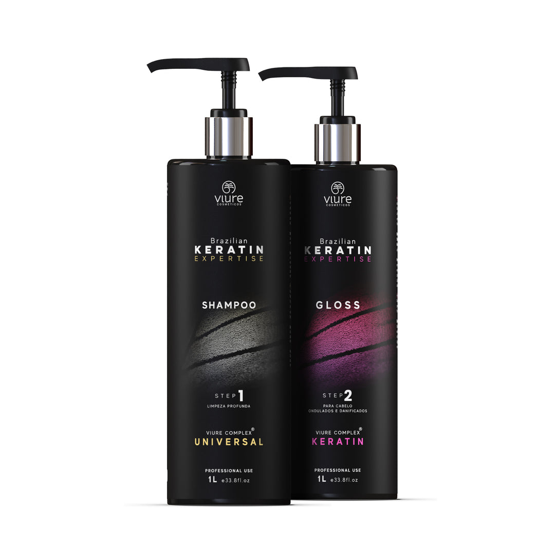 Keratin Kit Shampoo and Gloss - Reduces frizz indicated for fine hair - 1L